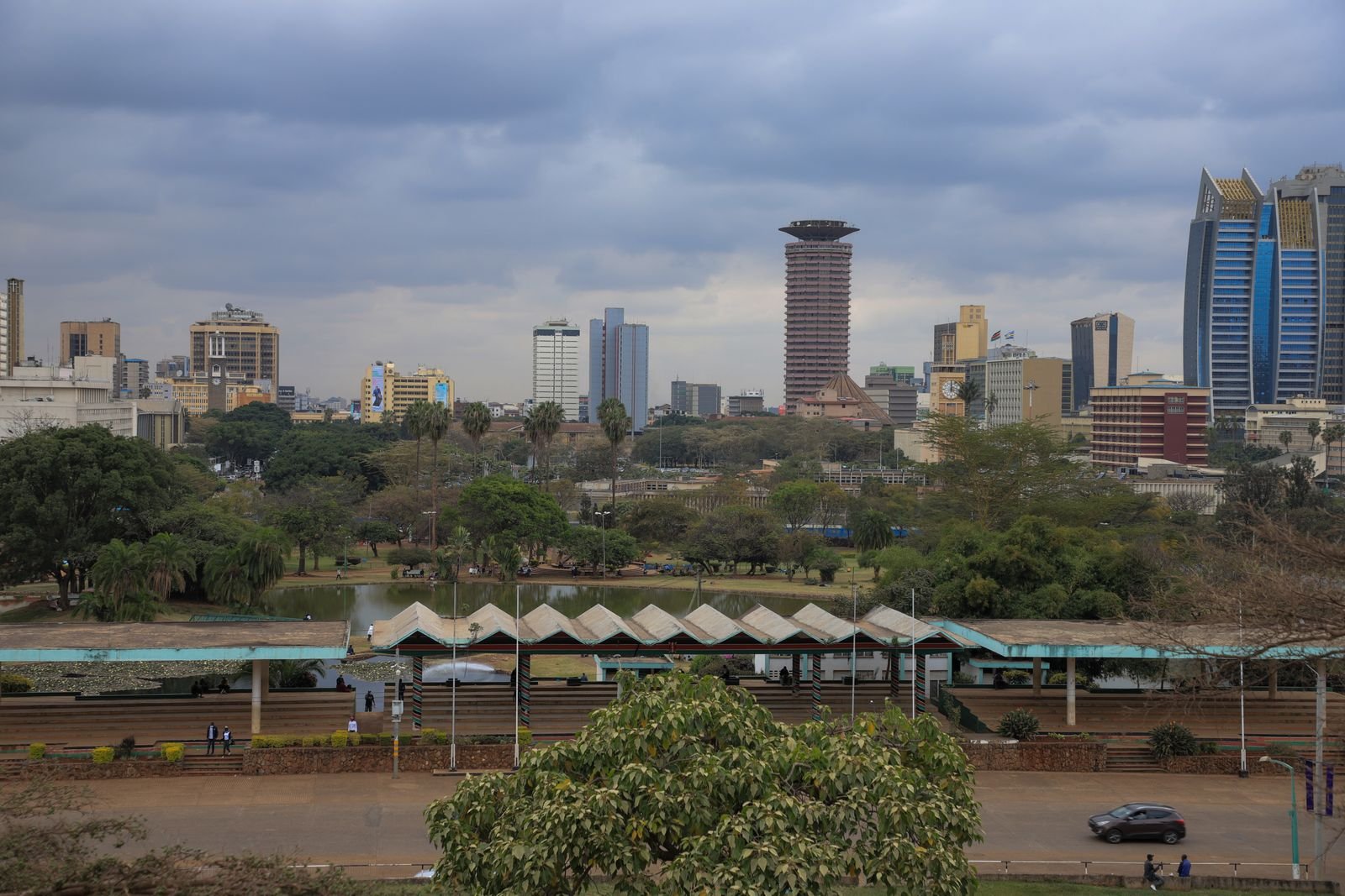 Nairobi office towers rising above Uhuru Park